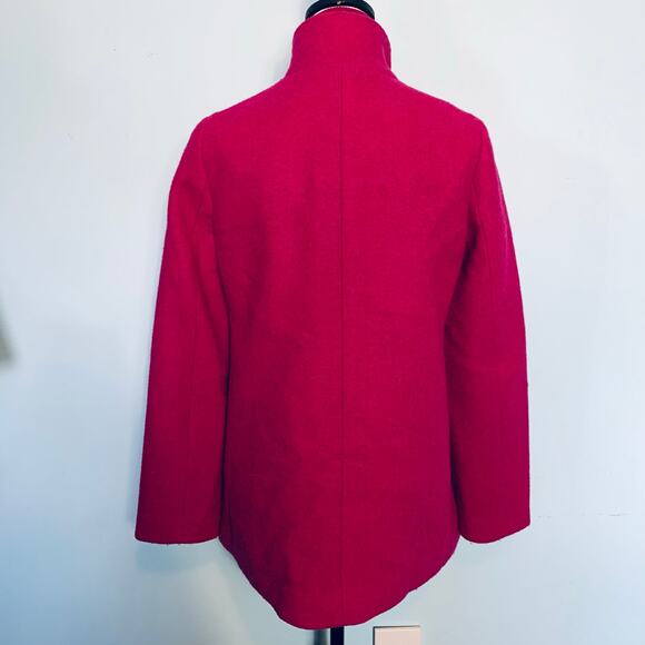 J Crew Factory Village Coat in Neon Plum Wool Blend Size 4 - Picture 4 of 9